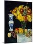 Flowers in a Vase and Fruit, C.1897-1931 (Oil on Canvas)-George Leslie Hunter-Mounted Giclee Print