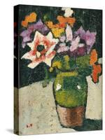Flowers in a Vase; Bouquet De Fleurs Dans Un Vase, (Oil on Panel)-Louis Valtat-Stretched Canvas