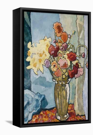 Flowers in a Vase; Fleurs Dans Un Vase, C.1939 (Oil on Canvas)-Louis Valtat-Framed Stretched Canvas