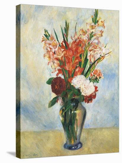 Flowers in a Vase Gladioluses-Pierre-Auguste Renoir-Stretched Canvas