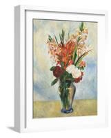 Flowers in a Vase Gladioluses-Pierre-Auguste Renoir-Framed Giclee Print