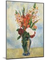 Flowers in a Vase Gladioluses-Pierre-Auguste Renoir-Mounted Giclee Print