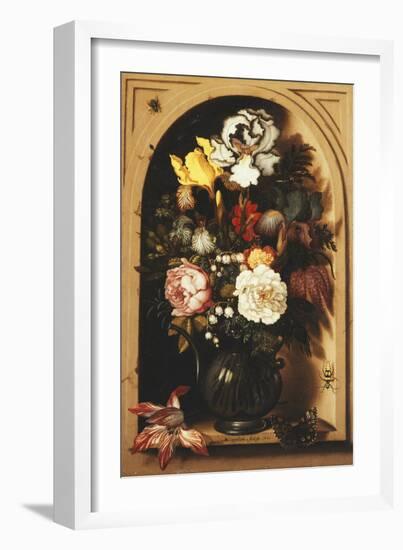 Flowers in a Vase Inside a Niche-Ast Balthasar-Framed Giclee Print