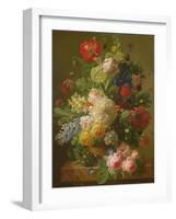 Flowers in a Vase on a Marble Console Table, 1816-Jan Frans van Dael-Framed Giclee Print