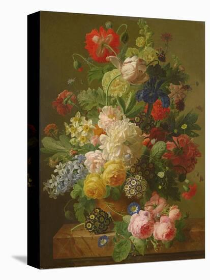 Flowers in a Vase on a Marble Console Table, 1816-Jan Frans van Dael-Stretched Canvas