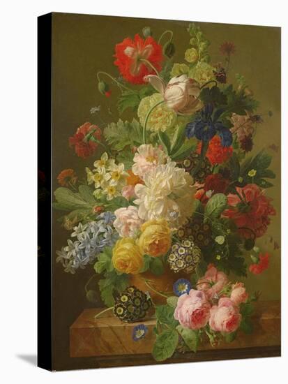 Flowers in a Vase on a Marble Console Table, 1816-Jan Frans van Dael-Stretched Canvas