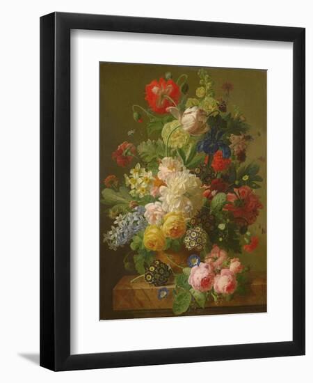 Flowers in a Vase on a Marble Console Table, 1816-Jan Frans van Dael-Framed Giclee Print