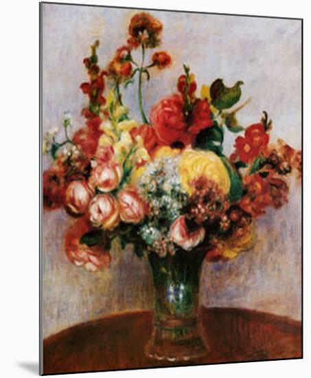 Flowers in a Vase-Pierre-Auguste Renoir-Mounted Art Print