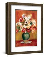 Flowers in a Vase-Pierre-Auguste Renoir-Framed Premium Giclee Print