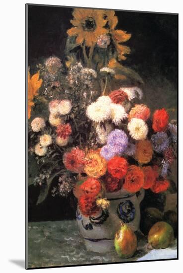 Flowers In a Vase-Pierre-Auguste Renoir-Mounted Art Print