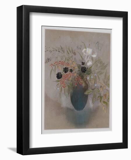 Flowers in a Vase-Odilon Redon-Framed Giclee Print