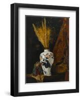 Flowers in a White Vase-Osman Hamdi Bey-Framed Premium Giclee Print