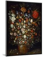 Flowers in a Wooden Vessel, Ca 1606-Jan Brueghel the Elder-Mounted Giclee Print