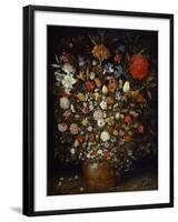 Flowers in a Wooden Vessel, Ca 1606-Jan Brueghel the Elder-Framed Giclee Print