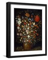 Flowers in a Wooden Vessel, Ca 1606-Jan Brueghel the Elder-Framed Giclee Print