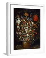 Flowers in a Wooden Vessel, Ca 1606-Jan Brueghel the Elder-Framed Giclee Print