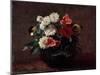 Flowers in an Earthenware Vase, 1883-Henri Fantin-Latour-Mounted Giclee Print