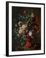 Flowers in an Urn-Jan van Huysum-Framed Art Print