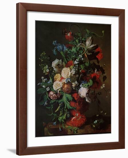 Flowers in an Urn-Jan van Huysum-Framed Art Print