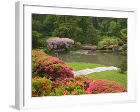 Flowers in Bloom, Japanese Garden, Washington Park Arboretum, Seattle, Washington, USA-Jamie & Judy Wild-Framed Photographic Print