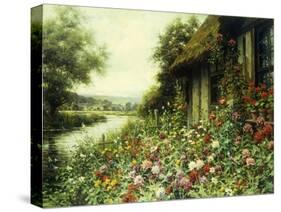 Flowers in Bloom outside a Cottage (Oil on Canvas)-Louis Aston Knight-Stretched Canvas