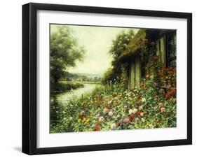 Flowers in Bloom outside a Cottage (Oil on Canvas)-Louis Aston Knight-Framed Giclee Print