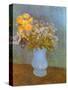 Flowers in Blue Vase, 1887-Vincent van Gogh-Stretched Canvas