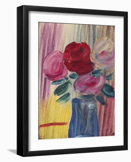 Flowers in Blue Vase; Blumen in Blauer Vase, 1936-Alexej Von Jawlensky-Framed Giclee Print