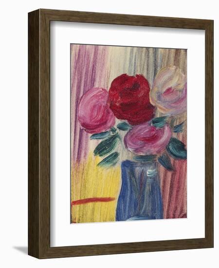 Flowers in Blue Vase; Blumen in Blauer Vase, 1936-Alexej Von Jawlensky-Framed Giclee Print