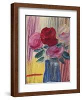 Flowers in Blue Vase; Blumen in Blauer Vase, 1936-Alexej Von Jawlensky-Framed Giclee Print