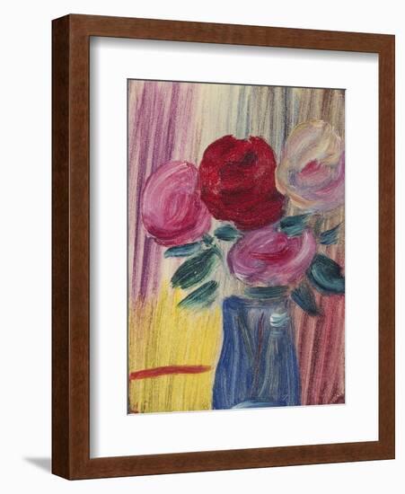 Flowers in Blue Vase; Blumen in Blauer Vase, 1936-Alexej Von Jawlensky-Framed Giclee Print