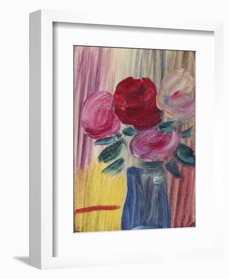 Flowers in Blue Vase; Blumen in Blauer Vase, 1936-Alexej Von Jawlensky-Framed Giclee Print