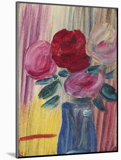 Flowers in Blue Vase; Blumen in Blauer Vase, 1936-Alexej Von Jawlensky-Mounted Giclee Print