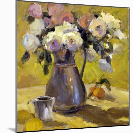 Flowers In Carafe-Allayn Stevens-Mounted Art Print