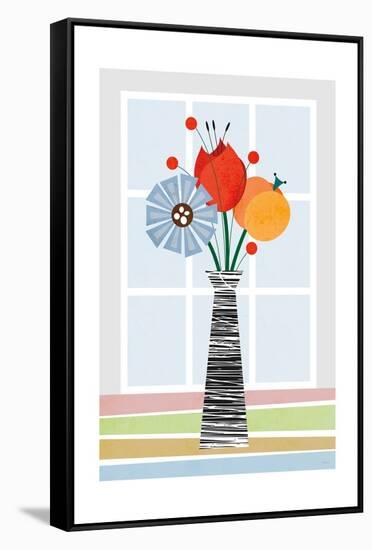 Flowers in Colour-Tomas Design-Framed Stretched Canvas