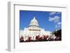 Flowers in Front of the U.S. Capitol, Where the Senate and House of Representatives Meet-1photo-Framed Photographic Print