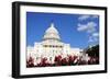 Flowers in Front of the U.S. Capitol, Where the Senate and House of Representatives Meet-1photo-Framed Photographic Print