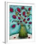 Flowers in Green Vase-Marabeth Quin-Framed Art Print