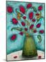 Flowers in Green Vase-Marabeth Quin-Mounted Art Print