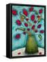 Flowers in Green Vase-Marabeth Quin-Framed Stretched Canvas