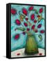 Flowers in Green Vase-Marabeth Quin-Framed Stretched Canvas