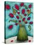 Flowers in Green Vase-Marabeth Quin-Stretched Canvas
