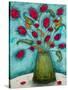 Flowers in Green Vase-Marabeth Quin-Stretched Canvas