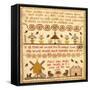 Flowers in Pots, A Windmill and a House with a Poem by Mary Ann Body to Her Mother Sampler-Body Mary Ann-Framed Stretched Canvas