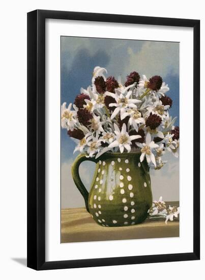 Flowers in Pottery Jug-null-Framed Art Print