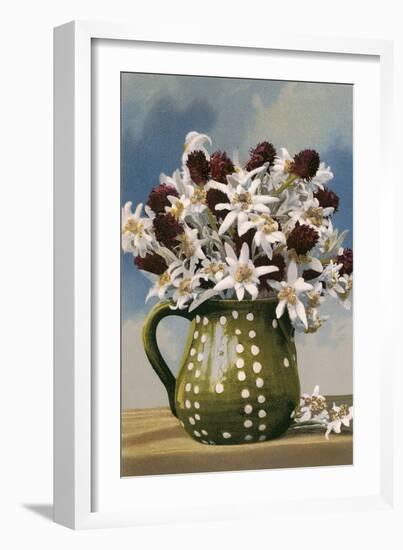 Flowers in Pottery Jug-null-Framed Art Print