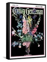 "Flowers in Silver Vase," Country Gentleman Cover, April 1, 1931-Nelson Grofe-Framed Stretched Canvas