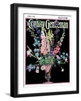 "Flowers in Silver Vase," Country Gentleman Cover, April 1, 1931-Nelson Grofe-Framed Giclee Print
