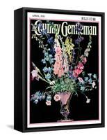 "Flowers in Silver Vase," Country Gentleman Cover, April 1, 1931-Nelson Grofe-Framed Stretched Canvas