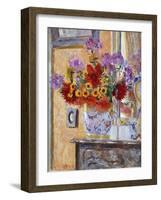 Flowers in the Salon, Chateau De Nanteuil, 1927 (Oil on Panel)-James Bolivar Manson-Framed Giclee Print